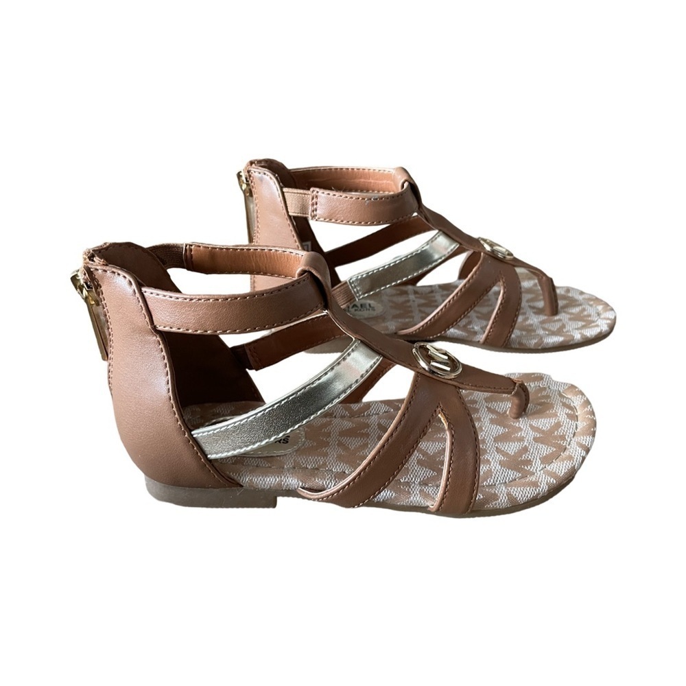 Michael Kors Brown and Gold Jamie Sandal Size 12